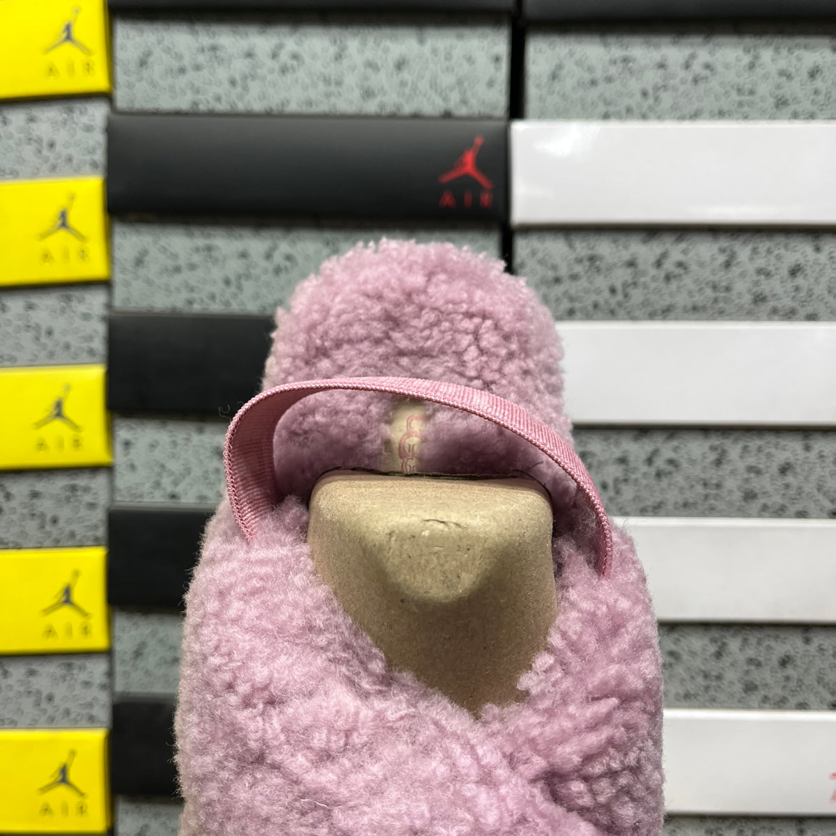 UGG Fluff Sugar Slide – Pink Teddy Shearling Crossband Sandal with Branded Platform Sole