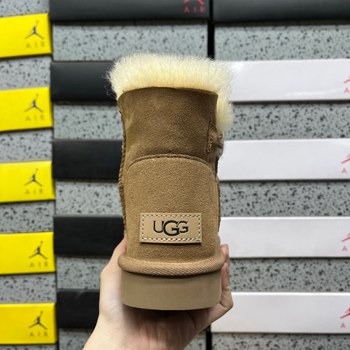UGG Bailey Button Mini Boot – Chestnut Suede
