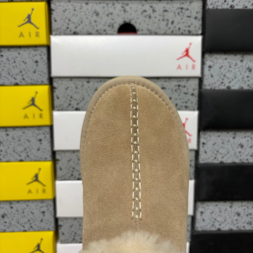 UGG Fisherman Wedge Slide – Sand with Genuine Sheepskin Footbed