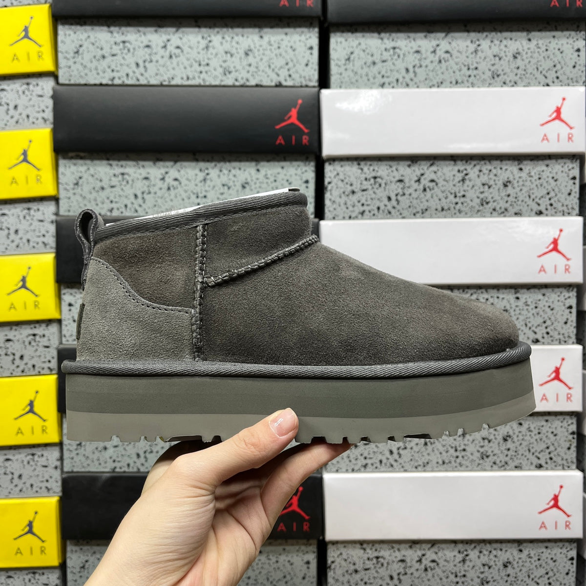 UGG Classic Ultra Mini Platform Boot – Smoke Grey Tonal with Grey Platform Sole