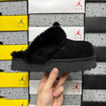 UGG Star Platform Slide – Black with Genuine Sheepskin Footbed