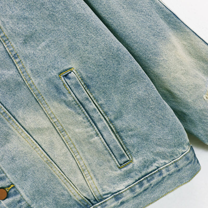 Palm Angels Graffiti Print Denim Jacket