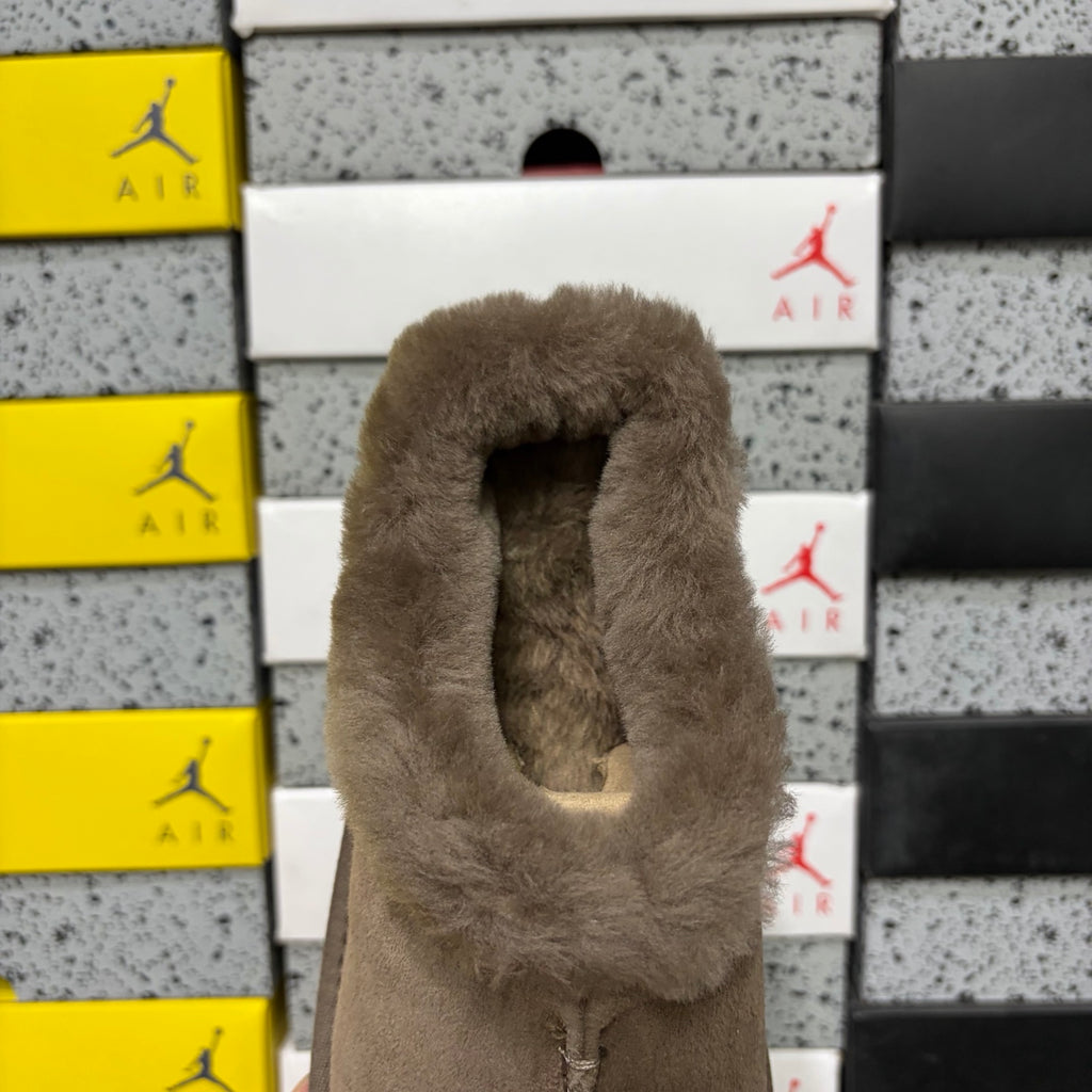 UGG Fisherman Wedge Slide – Walnut with Genuine Sheepskin Footbed