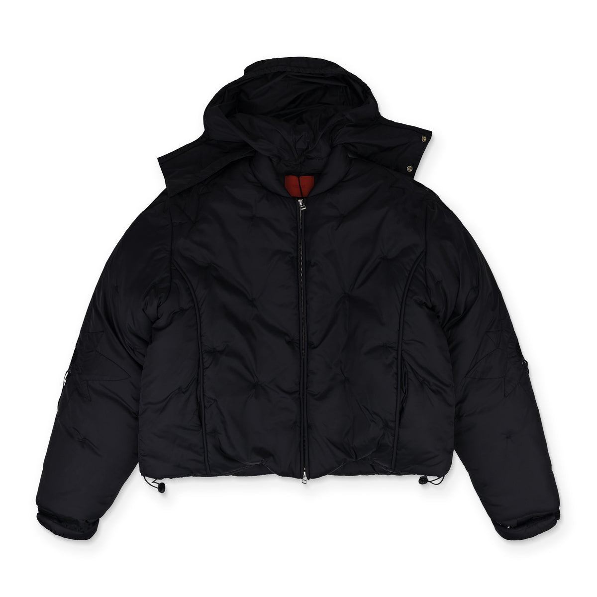 Black Flower Puffer Jacket