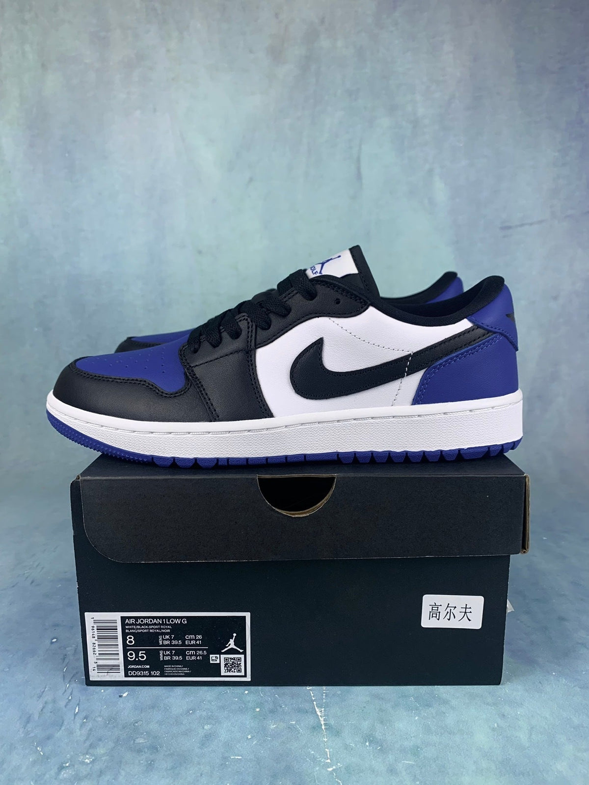 Air Jordan 1 Low Dark Concord Black/White/Blue Unisex Sneakers DD9315-102