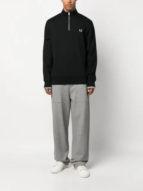 Fred Perry logo-embroidered zip-up jumper