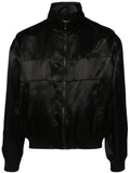 Saint Laurent logo-embroidered satin bomber jacket
