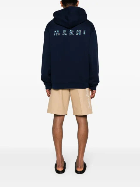 Marni logo-print cotton hoodie
