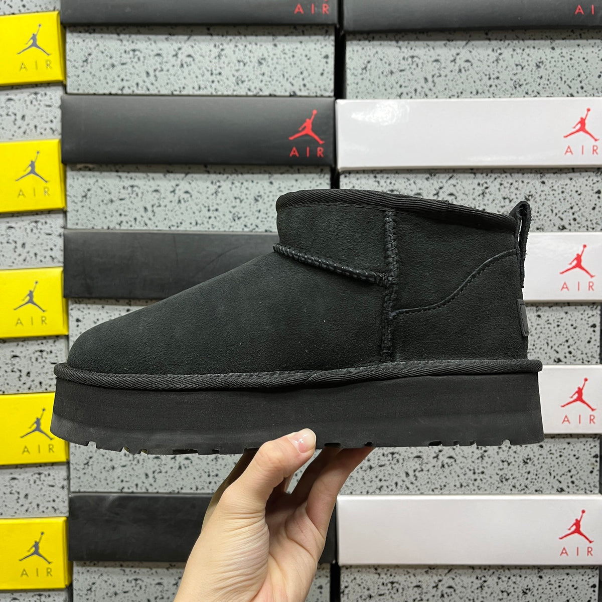UGG Classic Ultra Mini Platform Boot – All-Black Tonal with Black Platform Sole