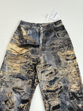 Acne Studios Graffiti‑Print Distressed Wide‑Leg Jeans