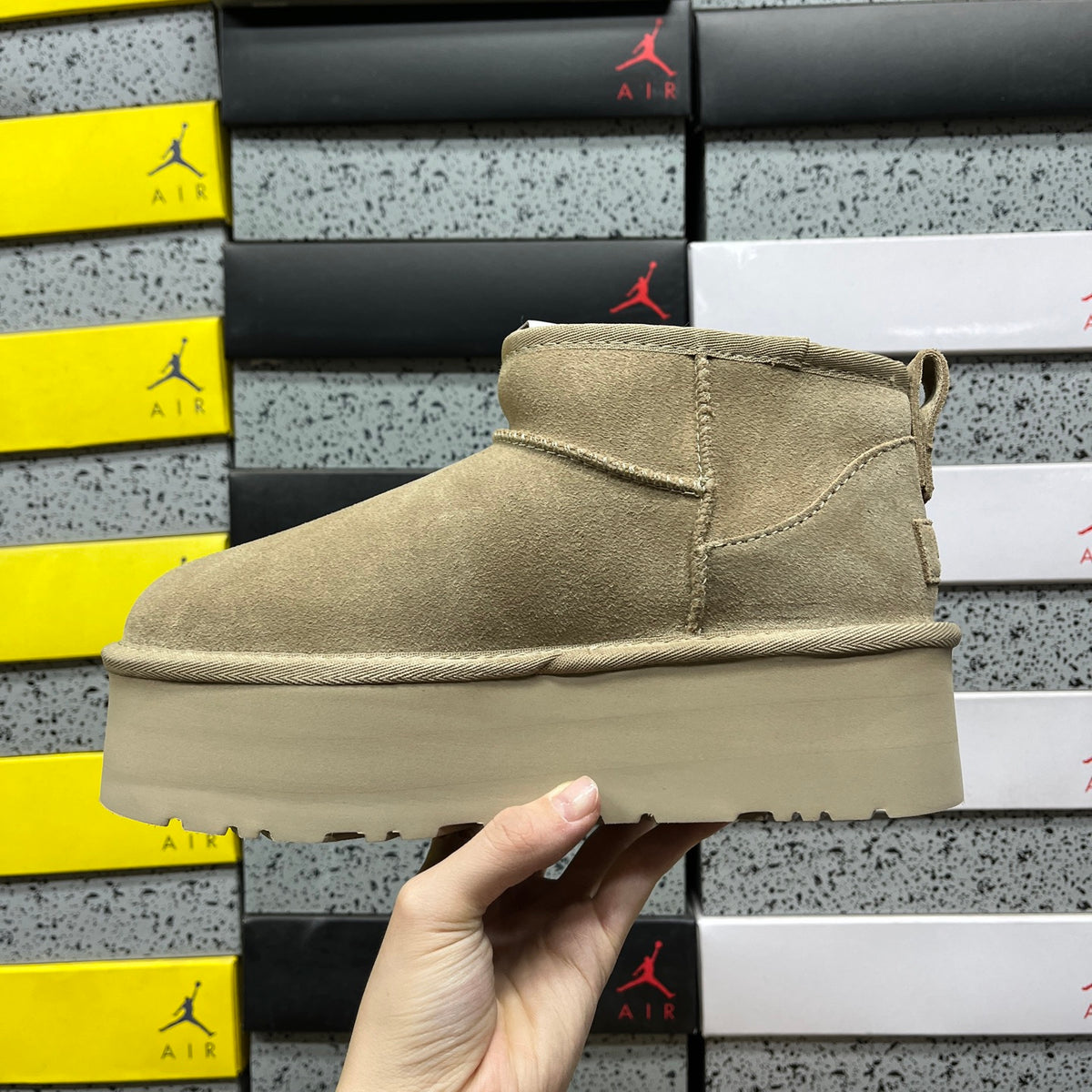 UGG Classic Ultra Mini Platform Boot – Sand Tonal with Chunky Lug Sole