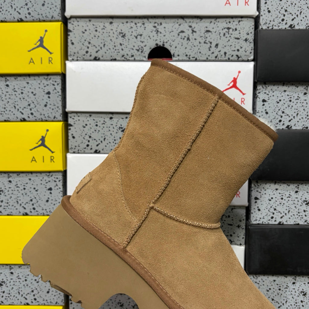 UGG Fisherman Wedge Tall Boot – Chestnut with Genuine Sheepskin Lining