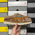 UGG Tazz Slipper – Chestnut Suede with Tiger & Mount Fuji Embroidery, Braid Trim & Platform Lug Sole