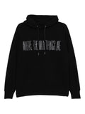 sacai slogan-embroidered hoodie