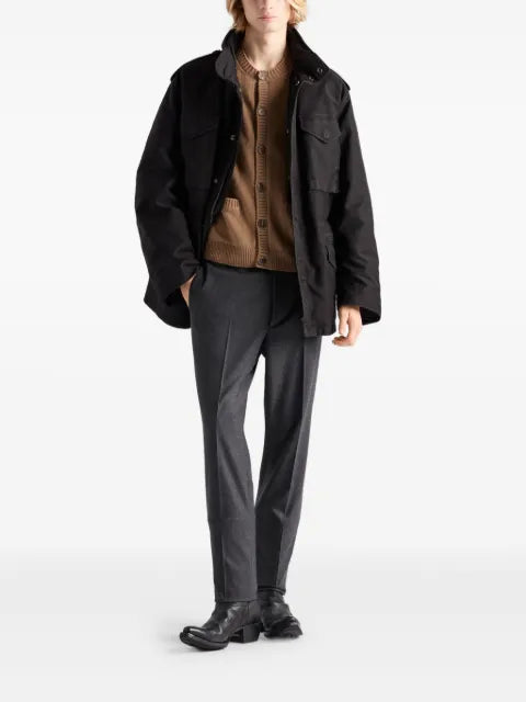 Prada triangle-patch button-up cardigan