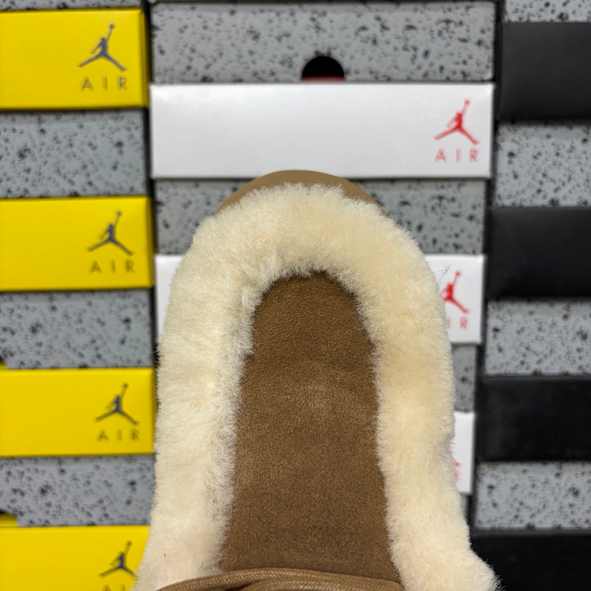 UGG Millen Lace Boot – Chestnut Suede Ankle Boot with Oversized Shearling Cuff & Chunky Platform Sole