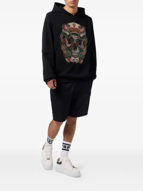 Philipp Plein rhinestones skull hoodie