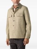 Zegna crossover linen wool and silk blend overshirt
