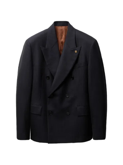 Versace pinstripe wool boxy blazer