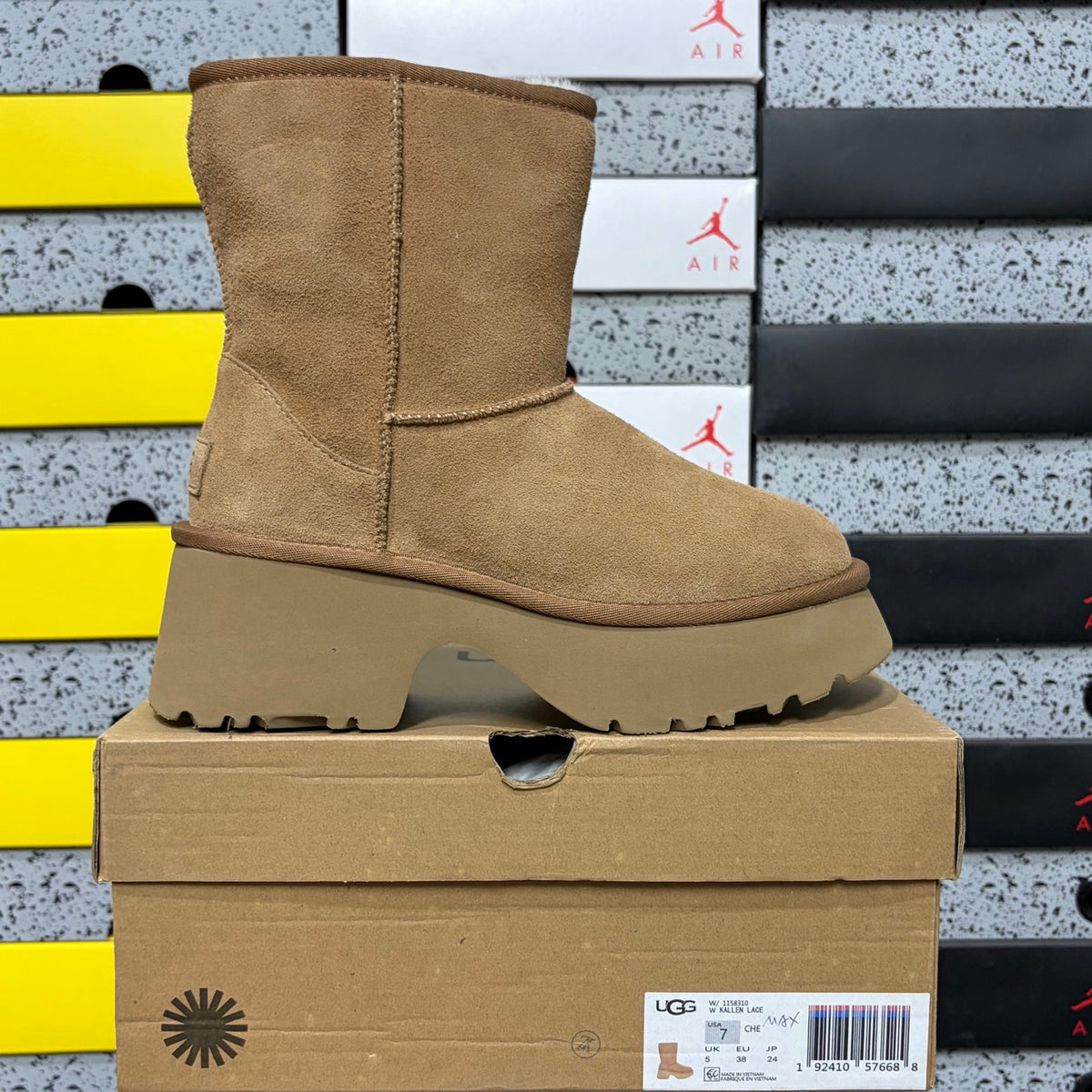 UGG Fisherman Wedge Tall Boot – Chestnut with Genuine Sheepskin Lining