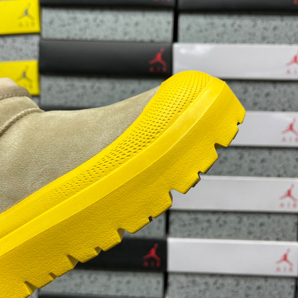 UGG Tasman Weather Hybrid Boot – Sand Suede with Yellow Lug Sole