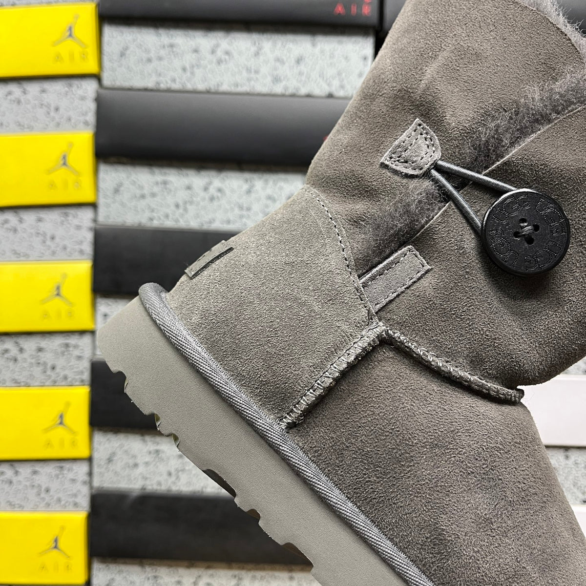 UGG Bailey Button II Boot – Grey Suede