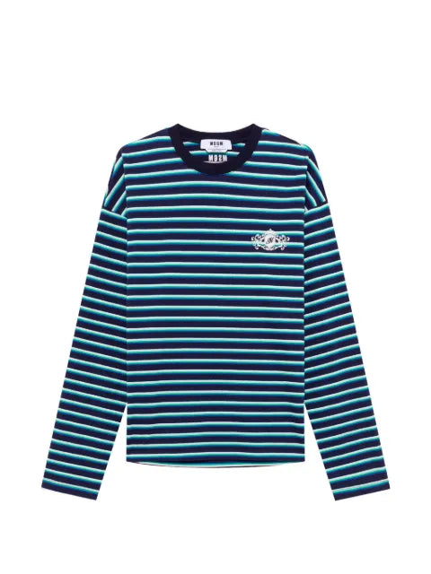 MSGM striped logo-embroidered sweater