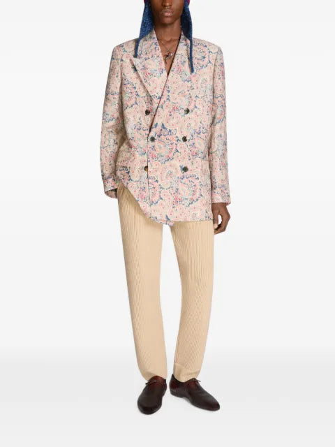 DRIES VAN NOTEN jacquard double-breasted blazer