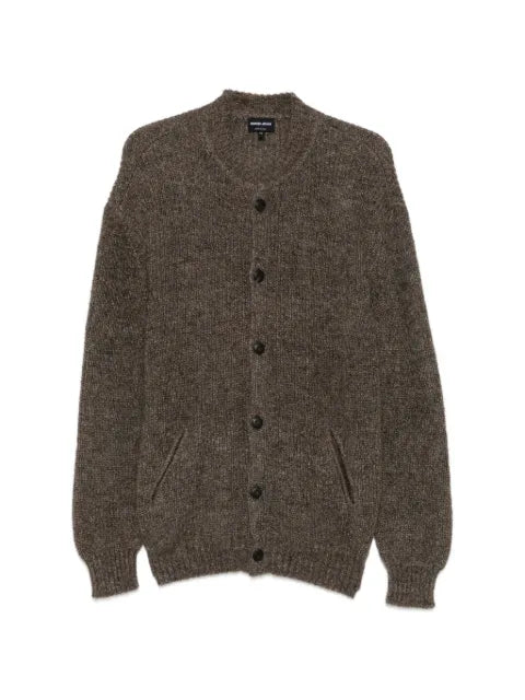 Giorgio Armani button-up rib-trimmed cardigan