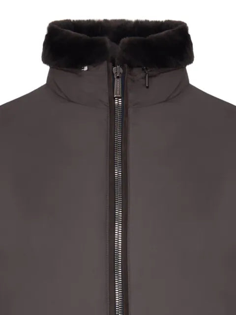Moorer shearling-collar zip-up jacket