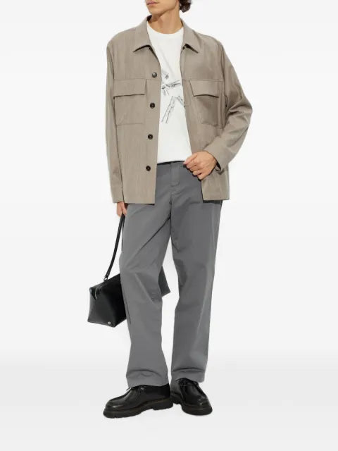 Paul Smith light beige wool-cashmere flannel overshirt