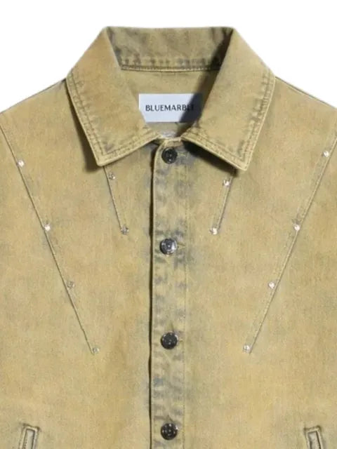 BLUEMARBLE stud-embellished stonewashed denim trucker jacket