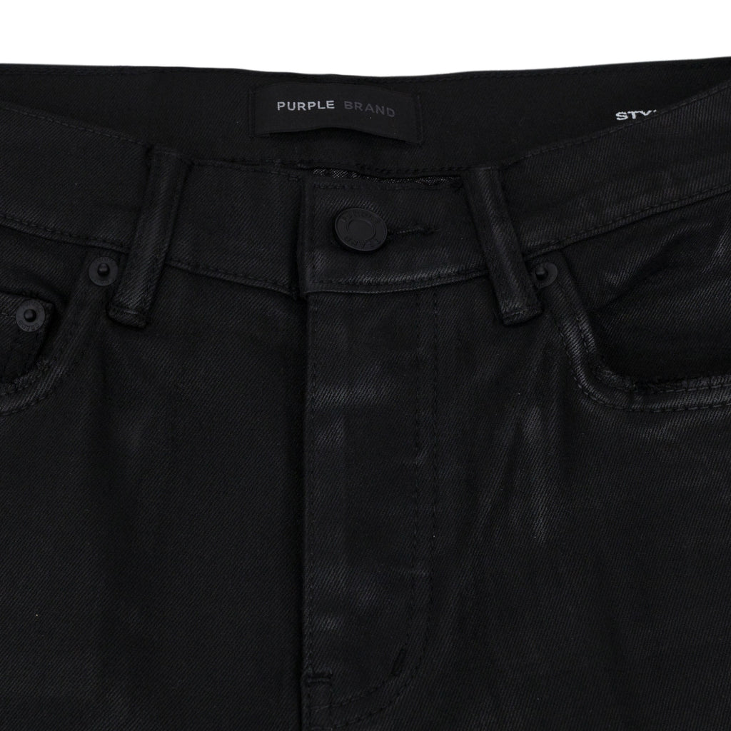 Black Coated Cargo Flare Jeans