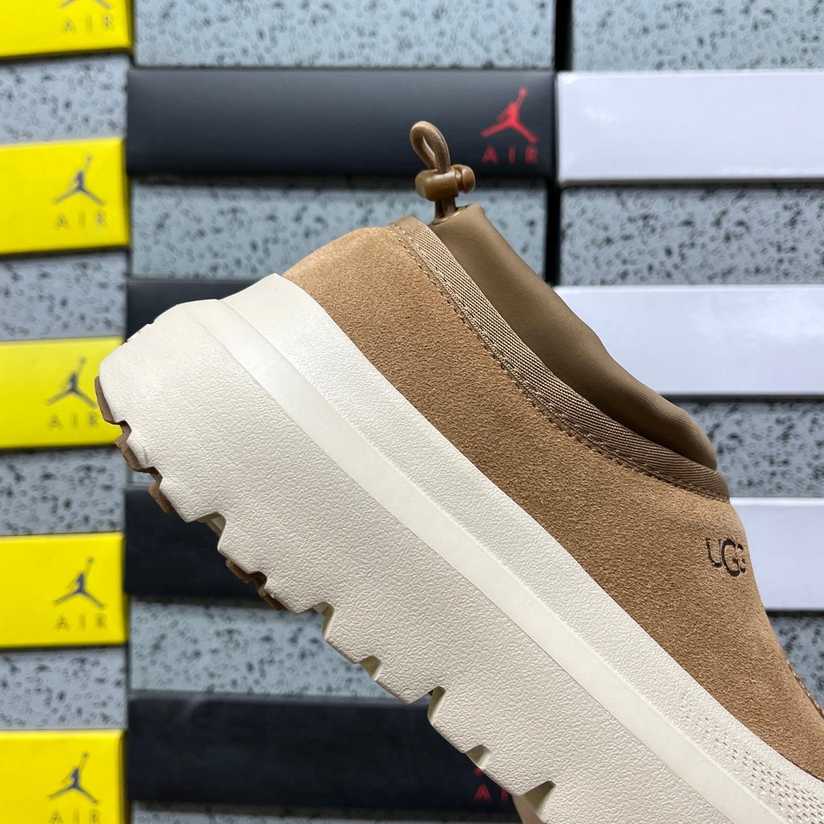 UGG Tasman Weather Hybrid – Chestnut Suede Slip-On with Cream SugarSole & Sheepskin Lining