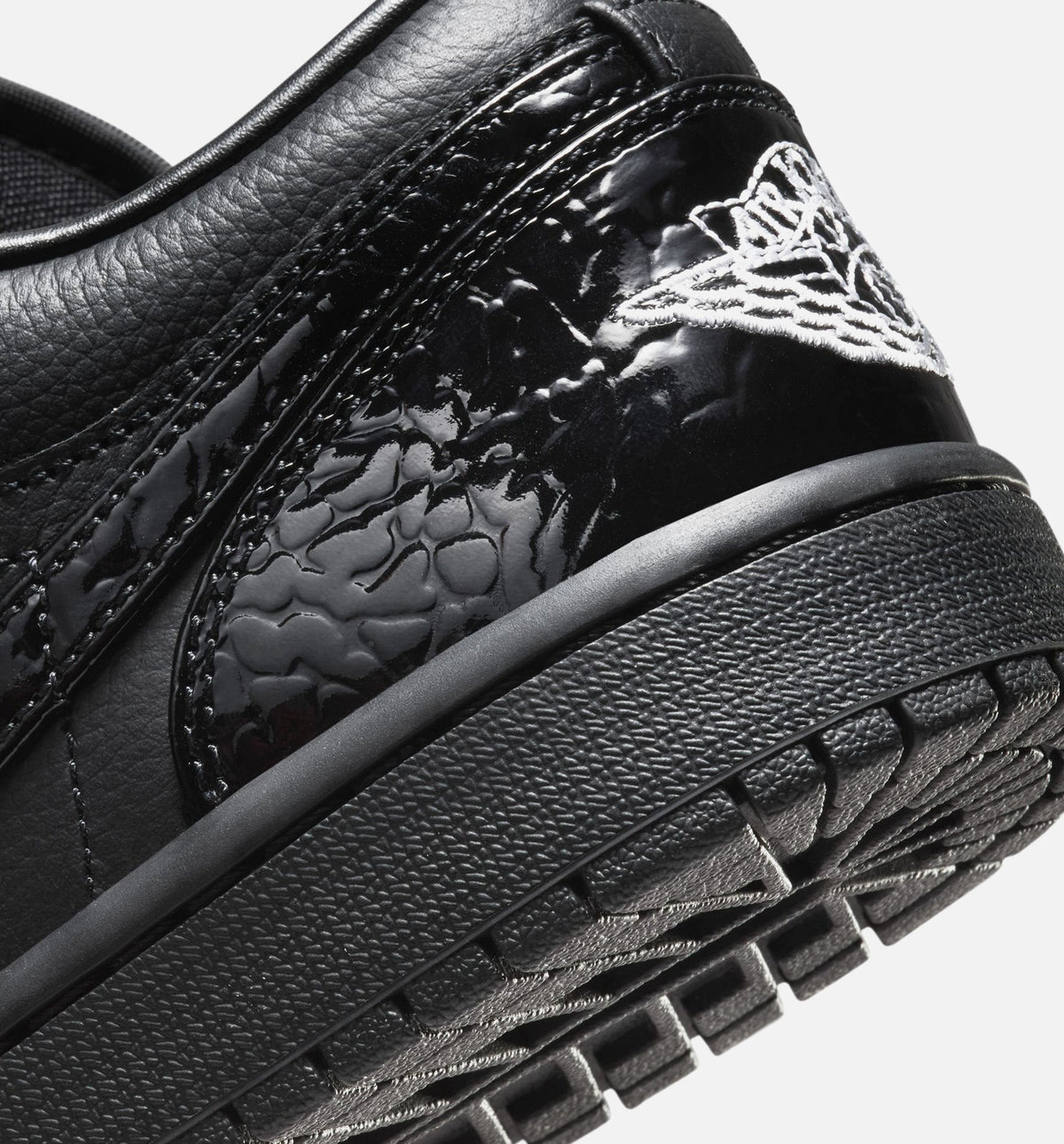 Air Jordan 1 Low Patent Elephant Women's Lifestyle Shoe – Black/White/Metallic Silver