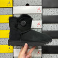 UGG Bailey Button Mini Boot – Black Suede
