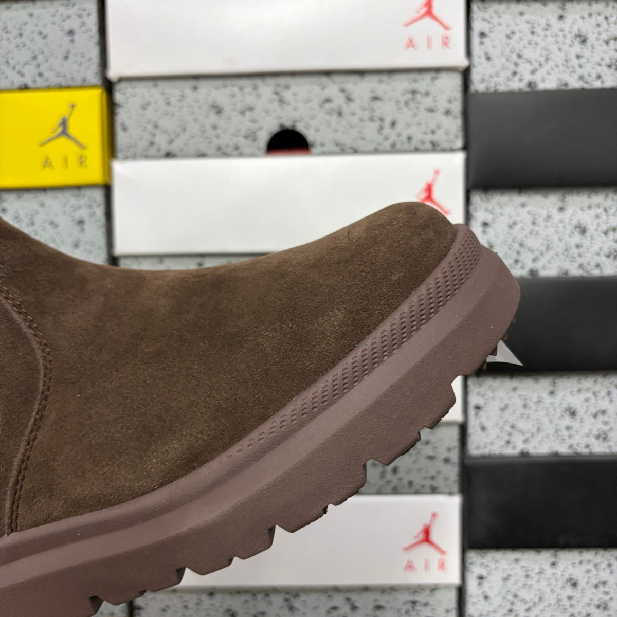 UGG Burleigh Chelsea Boot – Chocolate Brown Suede Slip-On with Elastic Gussets, Tonal Dark Lug Outsole & UGGplush Sole