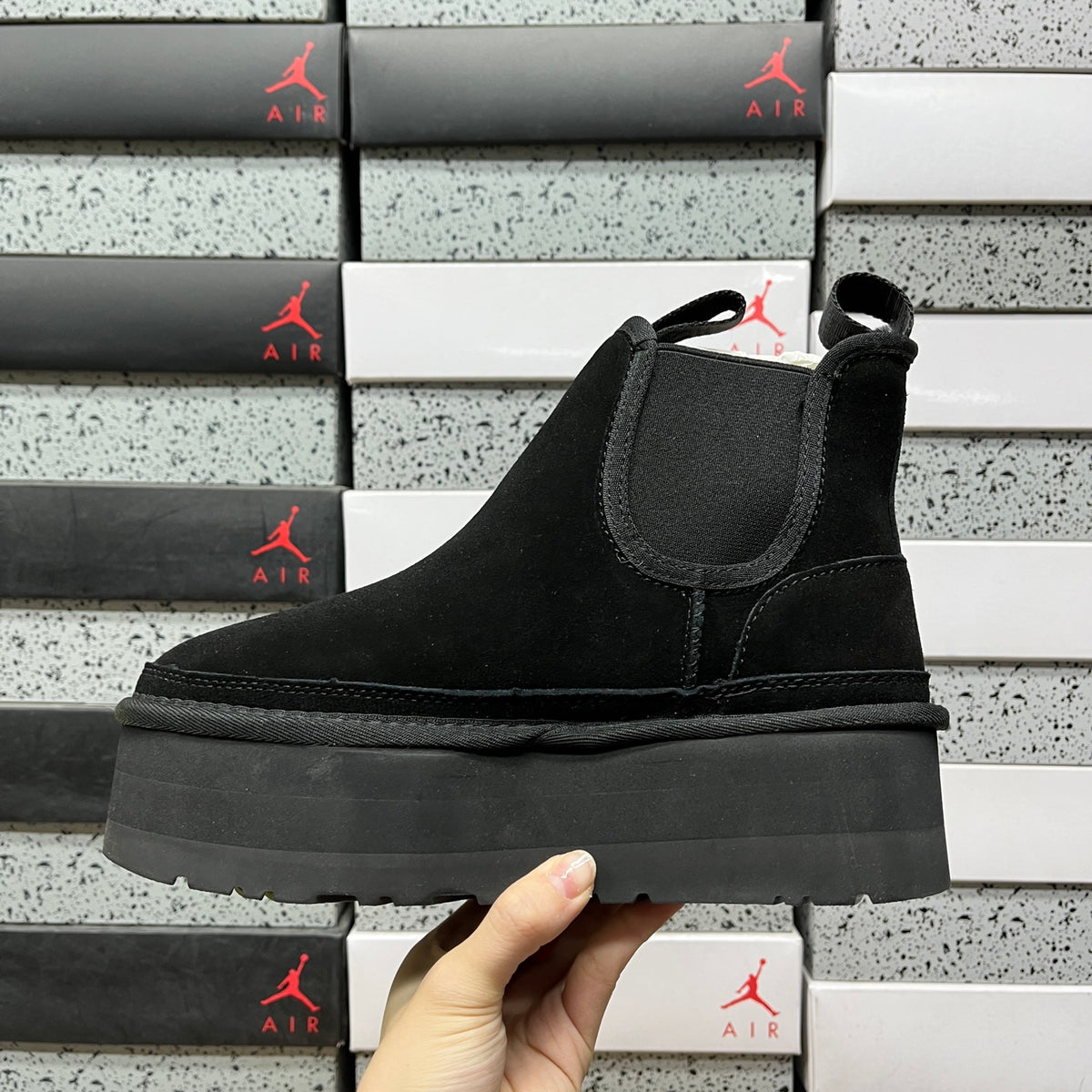 UGG Chelsea Boot – All-Black Suede with UGGPlush Lining & SugarSole