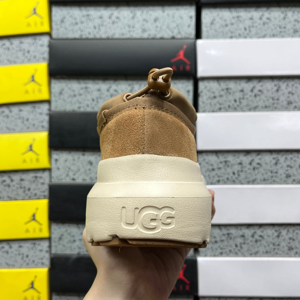 UGG Tasman Weather Hybrid – Chestnut Suede Slip-On with Cream SugarSole & Sheepskin Lining