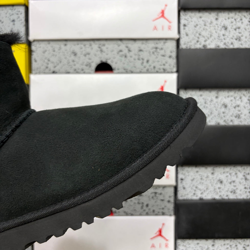 UGG Bailey Button Mini Boot – Black Suede