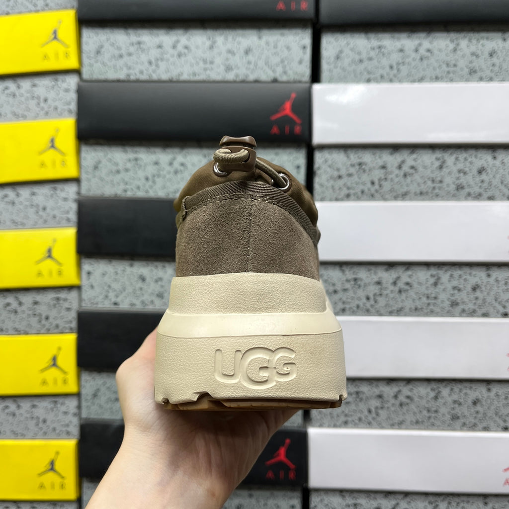 UGG Tasman Weather Hybrid – Olive Suede Slip-On with Cream SugarSole & Sheepskin Lining