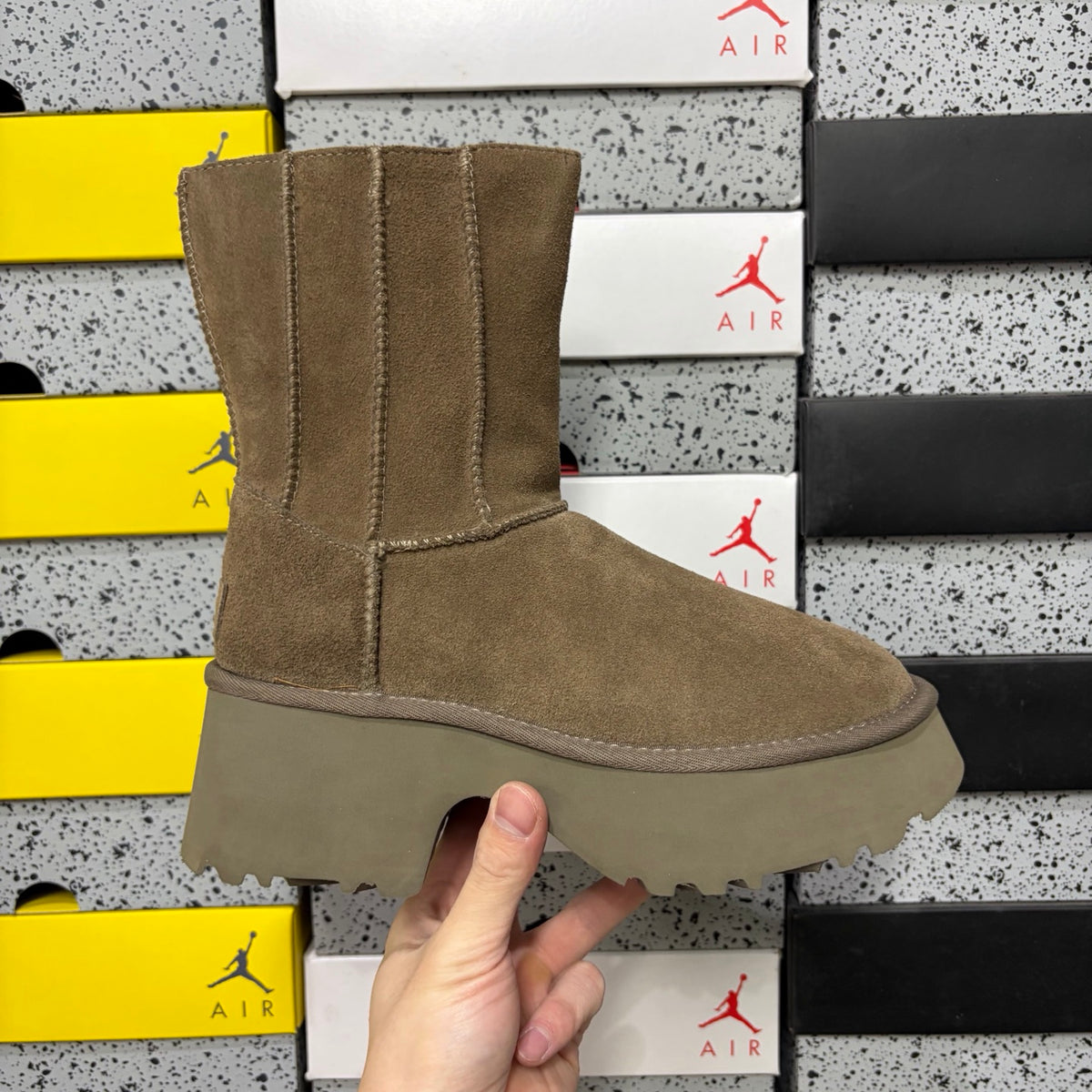 UGG Fisherman Zip Tall Boot – Walnut with Genuine Sheepskin Lining