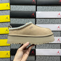 UGG Platform Snow Boots – Sand Suede & Teal Woven Collar