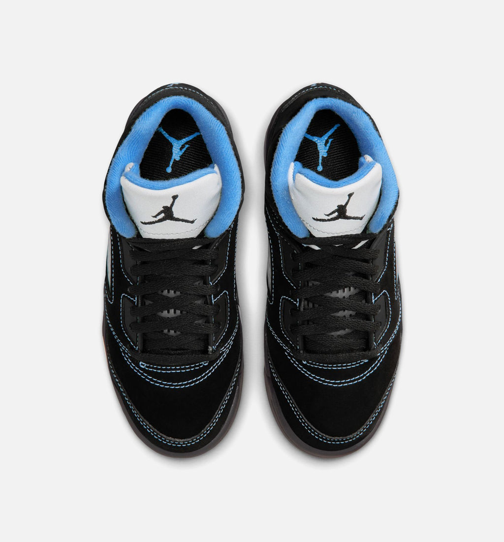 Air Jordan 5 Retro 'Black Carolina' Preschool - Black/University Blue/White