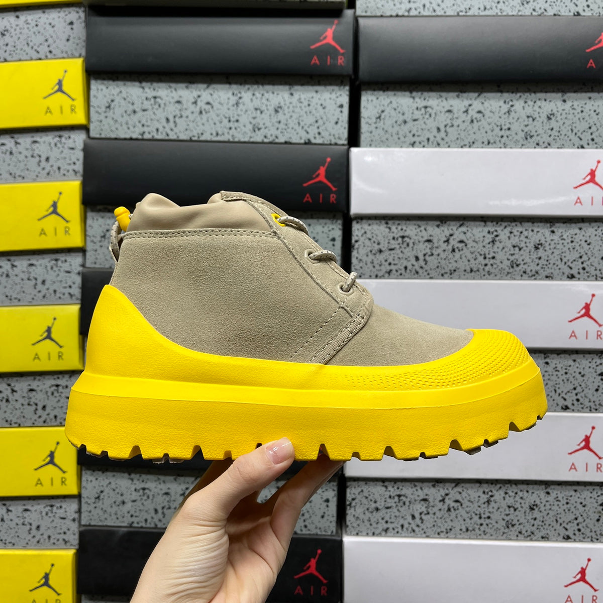 UGG Neumel Boot – Sand Suede with Yellow Lug Sole