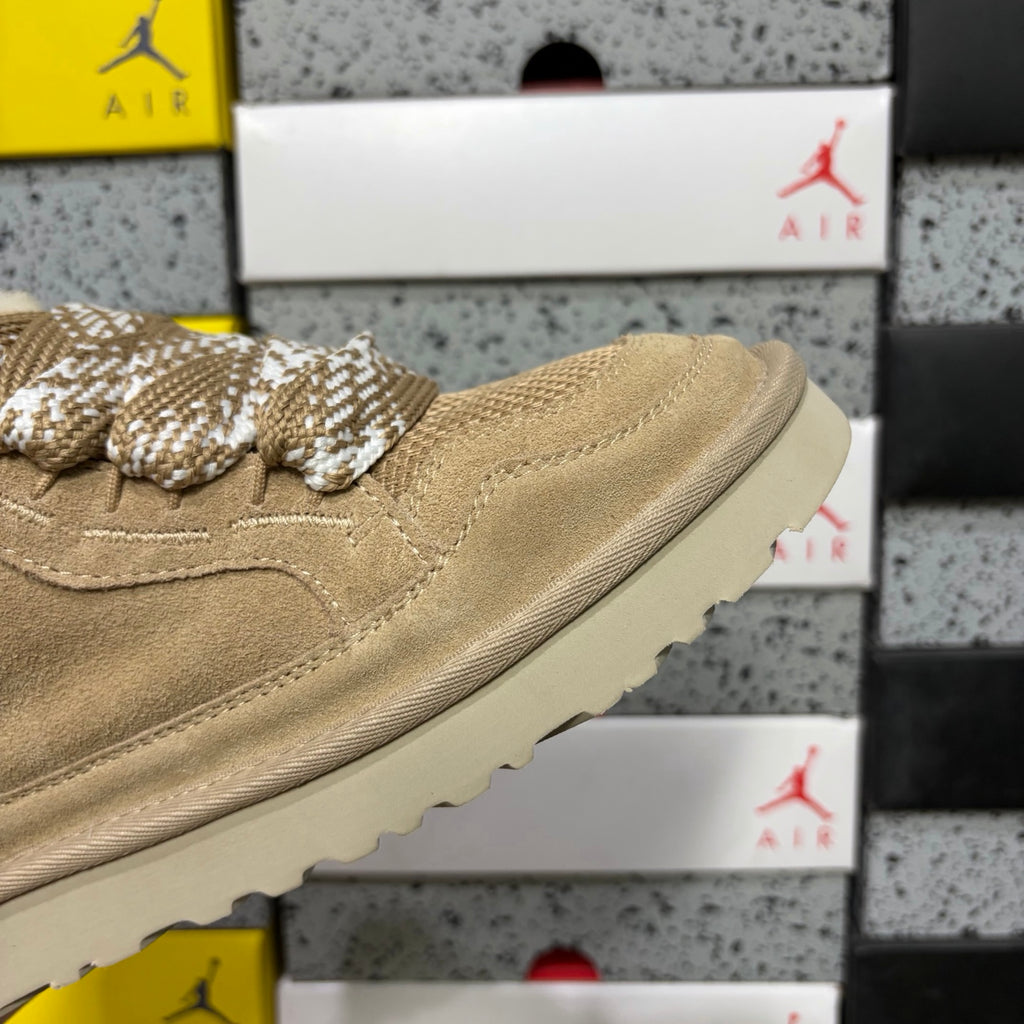 UGG Kallen Lace – Sand Suede Lace-Up Sneaker Boot with Cream Heel Contrast & Braided Rope Laces