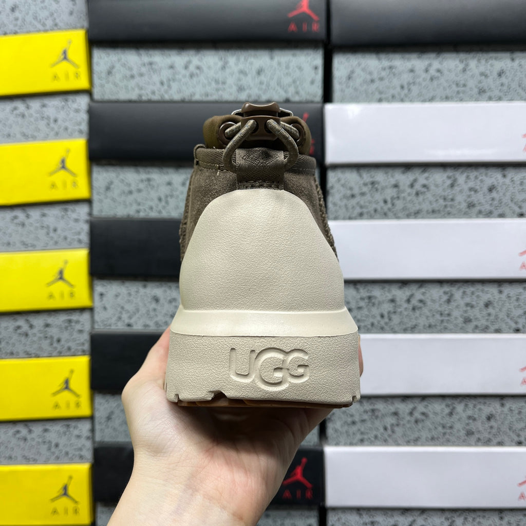 UGG Tasman Weather Hybrid Boot – Olive Suede with Cream Lug Sole
