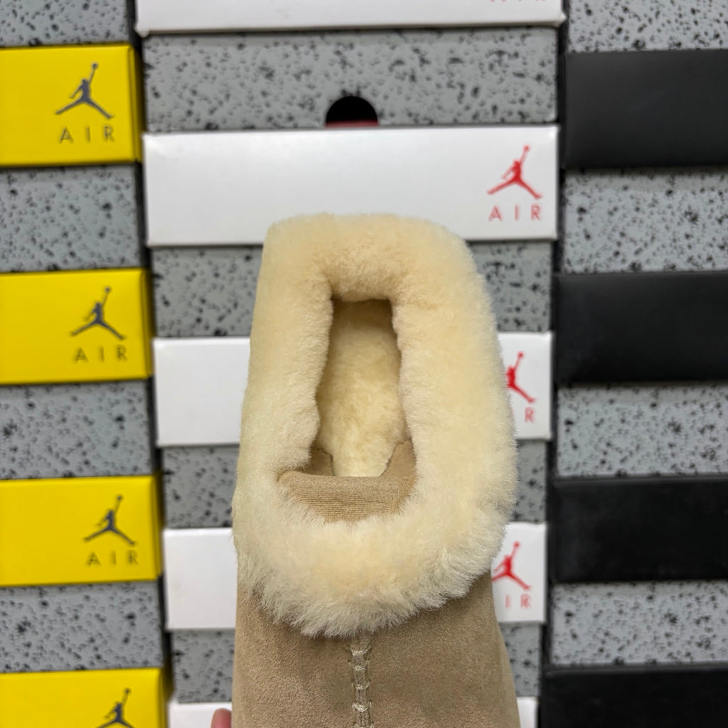 UGG Fisherman Wedge Slide – Sand with Genuine Sheepskin Footbed