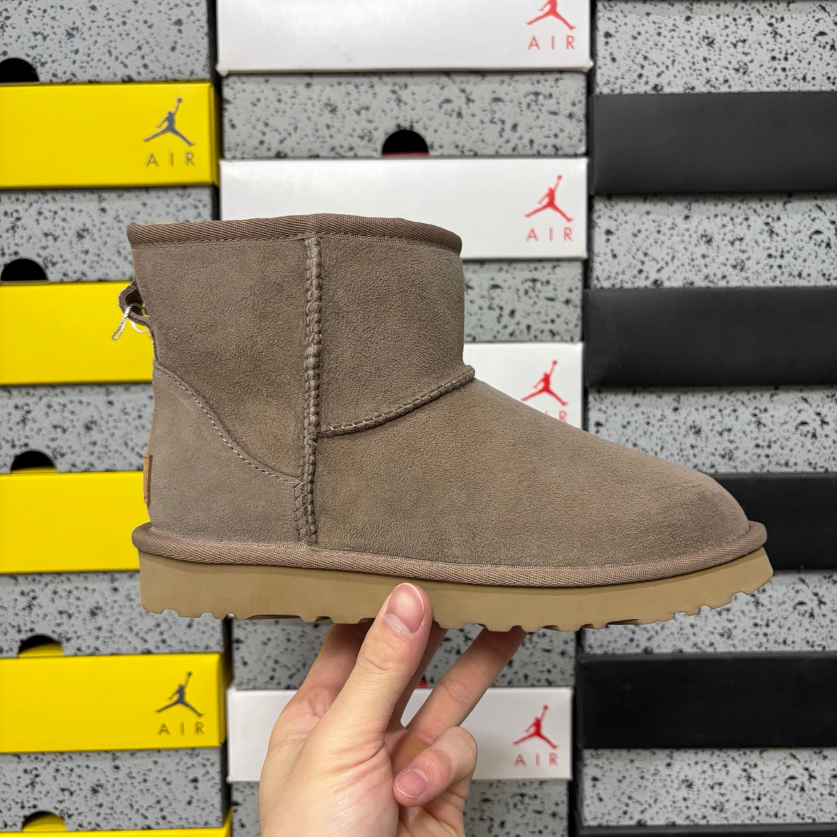 UGG Kallen Lace – Chestnut Suede Platform Bootie with Cream Sheepskin Cuff