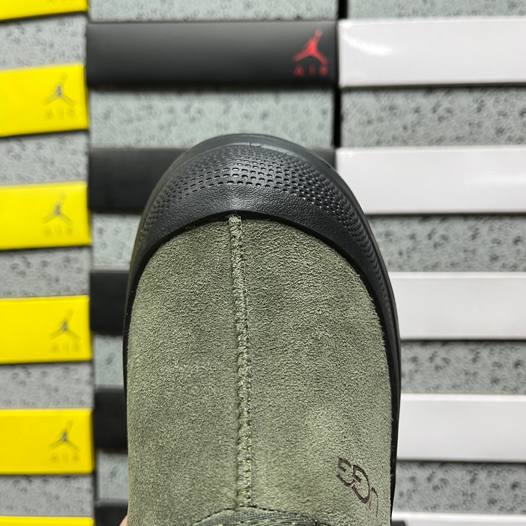 UGG Venture Daze – Army Green Suede Slip-On with Black Lug Sole & Sheepskin Lining